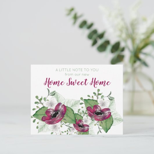 新しいホームスイートホームウォーターカラーフローラ移動 案内ポストカード (スタンド正面)