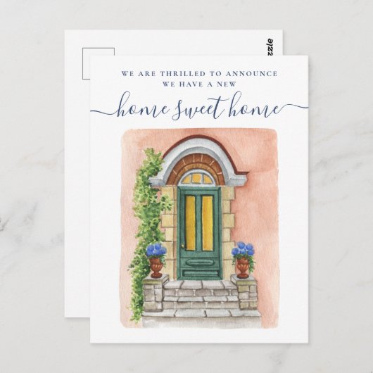 新しいホームスイートホームフロントドアムービングアナウンス ポストカード (正面/裏面)