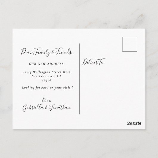 新しいホームスイートホームフロントドアムービングアナウンス ポストカード (裏面)