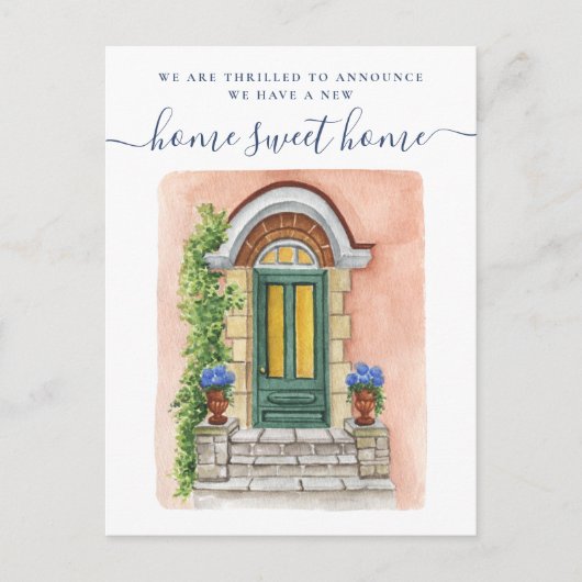 新しいホームスイートホームフロントドアムービングアナウンス ポストカード (正面)