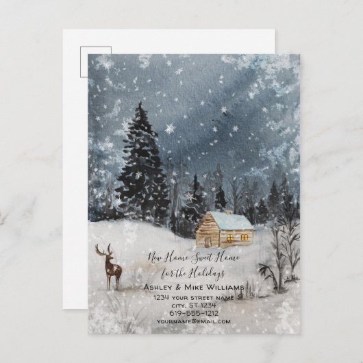 新しいホームスイートホーム移動アドレスのはがき 案内ポストカード (正面/裏面)