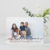 新しいホームスクリプエレガントトの家族の写真の移動 案内状 (スタンド正面)