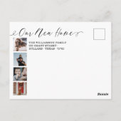 新しいホームスクリプエレガントト写真コラージュ移動 ポストカード (裏面)