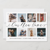 新しいホームスクリプエレガントト写真コラージュ移動 案内状 (正面)