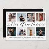 新しいホームスクリプエレガントト写真コラージュ移動 案内状 (正面/裏面)