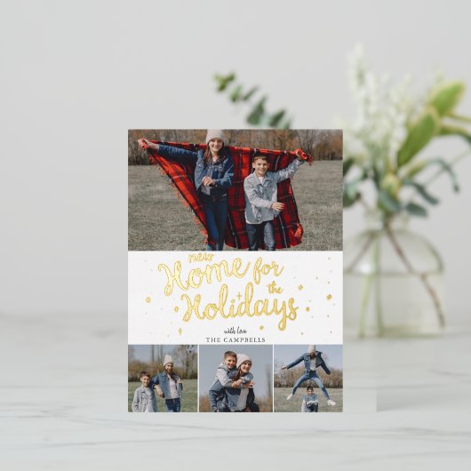 新しいホームスクリプト引っ越しましたの写真の移動 箔シーズンポストカード (立ち正面)