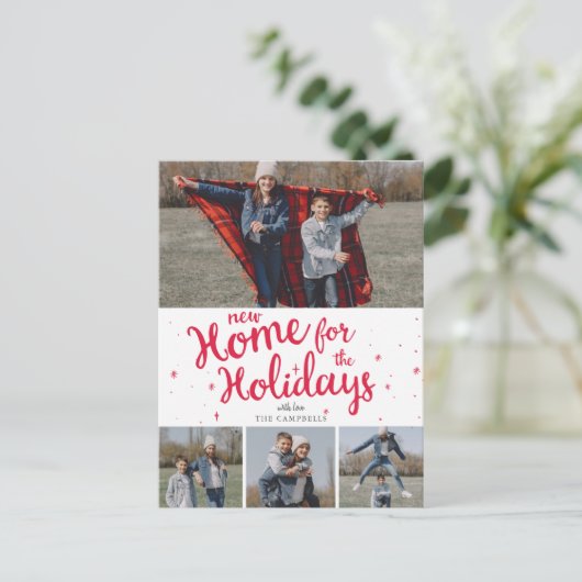 新しいホームスクリプト引っ越しました休日の移動写真 ポストカード (スタンド正面)