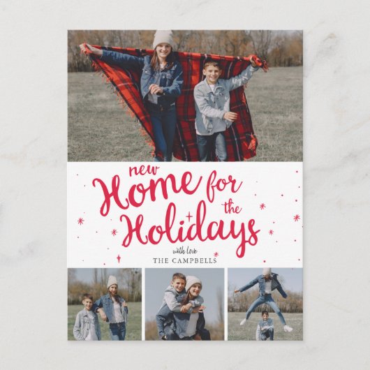 新しいホームスクリプト引っ越しました休日の移動写真 ポストカード (正面)