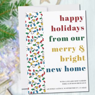 新しいホームストリングライトからハッピーホリデー 案内状