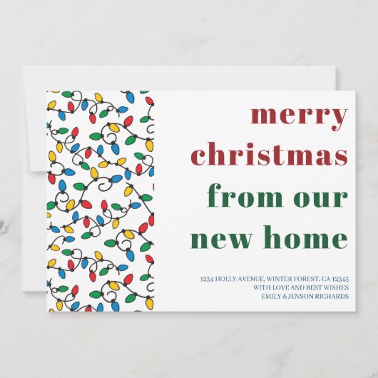 新しいホームストリングライトから聖降誕祭お目出とう 案内状 (正面)