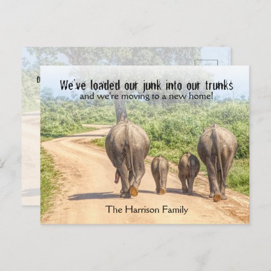 新しいホームゾウ発表の予定おもしろい ポストカード (正面/裏面)