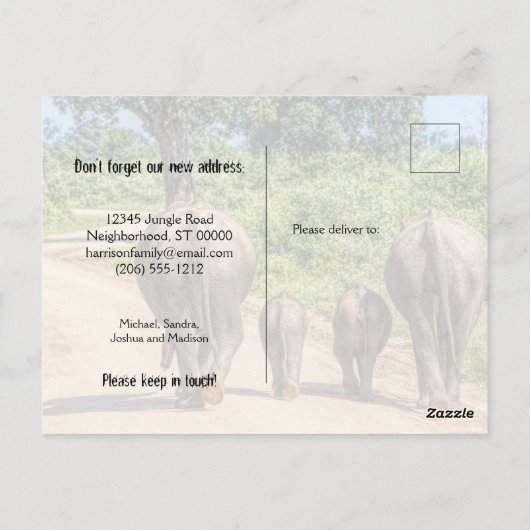 新しいホームゾウ発表の予定おもしろい ポストカード (裏面)