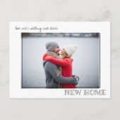 新しいホームタイポグラフィミニマル写真移動 案内ポストカード (正面)