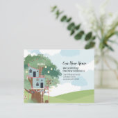 新しいホームツリーハウスの住所変更 ポストカード (スタンド正面)