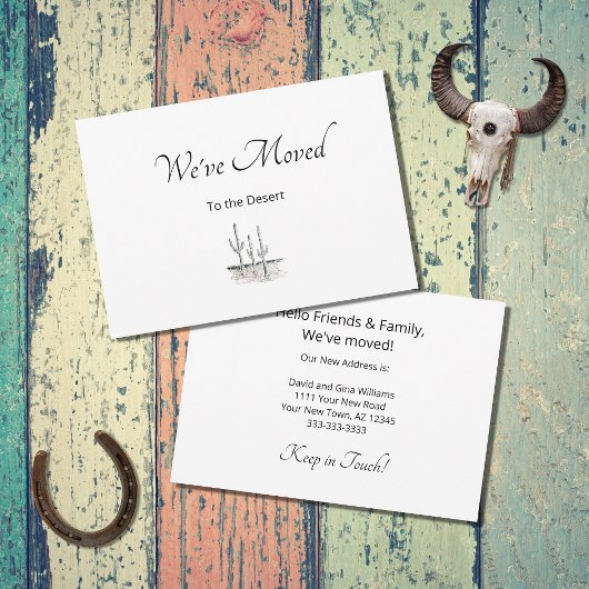 新しいホームデザートサボテン住所の変更の移動 案内状