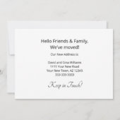 新しいホームデザートサボテン住所の変更の移動 案内状 (裏面)