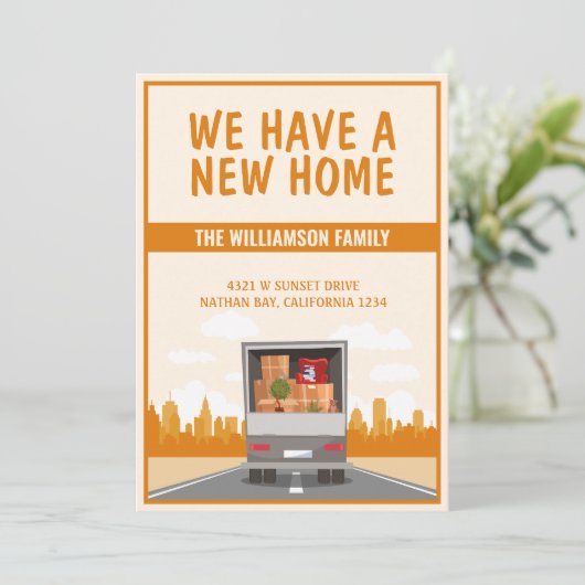 新しいホームトラックとオレンジの街並み移動 案内状 (スタンド正面)