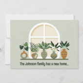 新しいホームトレンディープラントを移動モダン中 案内状 (正面)