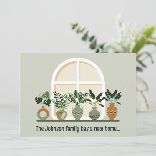 新しいホームトレンディープラントを移動モダン中 案内状 (スタンド正面)