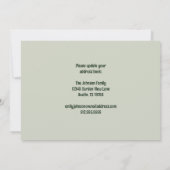 新しいホームトレンディープラントを移動モダン中 案内状 (裏面)