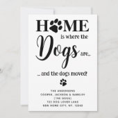 新しいホームドッグ引っ越しましたかわいいペットドッグ移動 案内状 (正面)