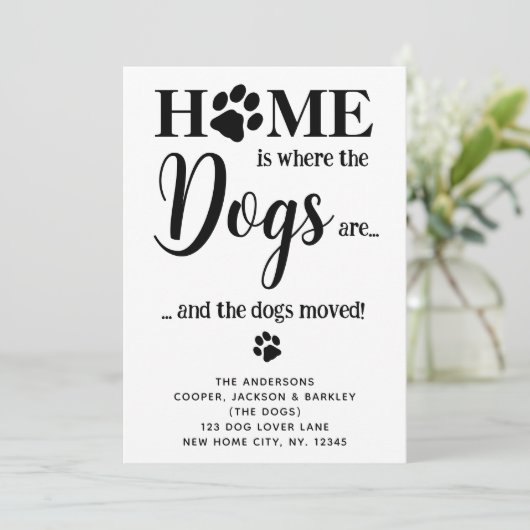 新しいホームドッグ引っ越しましたかわいいペットドッグ移動 案内状 (スタンド正面)