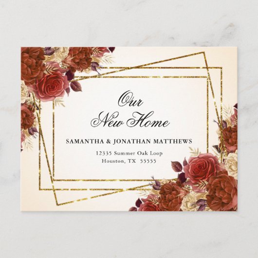 新しいホームニューアドレス秋花 ポストカード (正面)