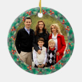 新しいホームハウスの写真の初めてのクリスマス セラミックオーナメント (裏面)