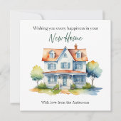 新しいホームハピネス水の色パーソナライズされた カード (正面)