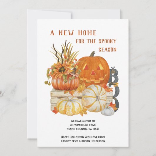 新しいホームハロウィン素朴の移動 案内状 (正面)