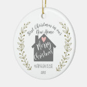新しいホームハートの初めてのクリスマス セラミックオーナメント (左)
