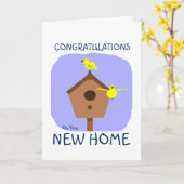 新しいホームバードネストボックスおめでとう カード (黄色い花)