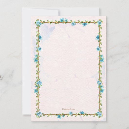 新しいホームバードハウスグリーティングカード 招待状 (裏面)