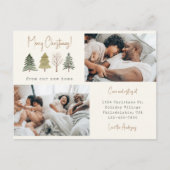 新しいホームパインの木々からのメリークリスマス写真 案内ポストカード (正面)