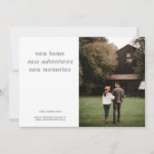 新しいホームパーソナライズされた写真の移動 案内状 (正面)