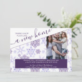 新しいホームパープルのスノーフレーク写真のような雪の場所 シーズンカード (スタンド正面)