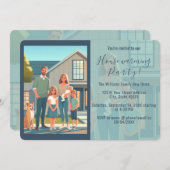 新しいホームフォトに移動引っ越し祝いパーティー招待状 案内状 (正面/裏面)