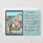 新しいホームフォトに移動引っ越し祝いパーティー招待状 案内状 (正面)