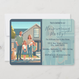 新しいホームフォトに移動引っ越し祝いパーティー招待状 案内状
