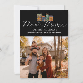 新しいホームフォトカードとスケッチ建物 シーズンカード