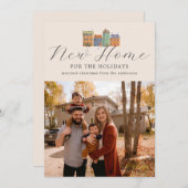 新しいホームフォトカードとスケッチ建物 シーズンカード (正面/裏面)