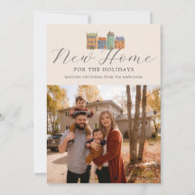 新しいホームフォトカードとスケッチ建物