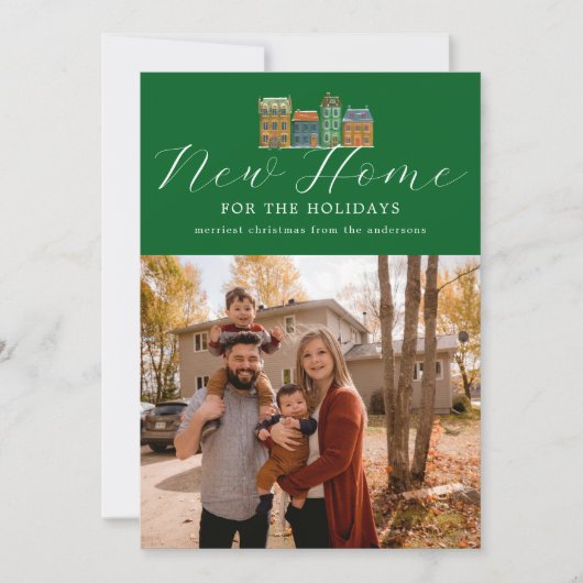 新しいホームフォトカードとスケッチ建物 シーズンカード (正面)