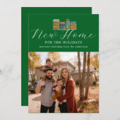 新しいホームフォトカードとスケッチ建物 シーズンカード (正面/裏面)