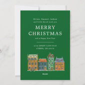 新しいホームフォトカードとスケッチ建物 シーズンカード (裏面)