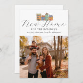 新しいホームフォトカードとスケッチ建物 シーズンカード (正面/裏面)