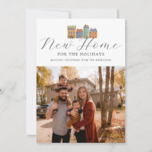 新しいホームフォトカードとスケッチ建物