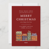 新しいホームフォトカードとスケッチ建物 シーズンカード (裏面)