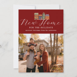 新しいホームフォトカードとスケッチ建物 シーズンカード