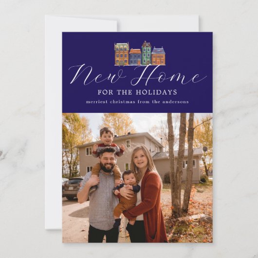 新しいホームフォトカードとスケッチ建物 シーズンカード (正面)